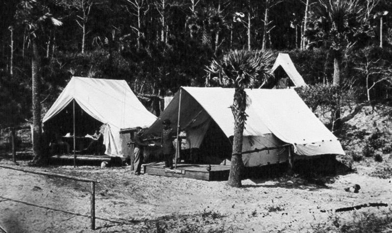 Union troops constructed temporary housing at Fort Wagner.