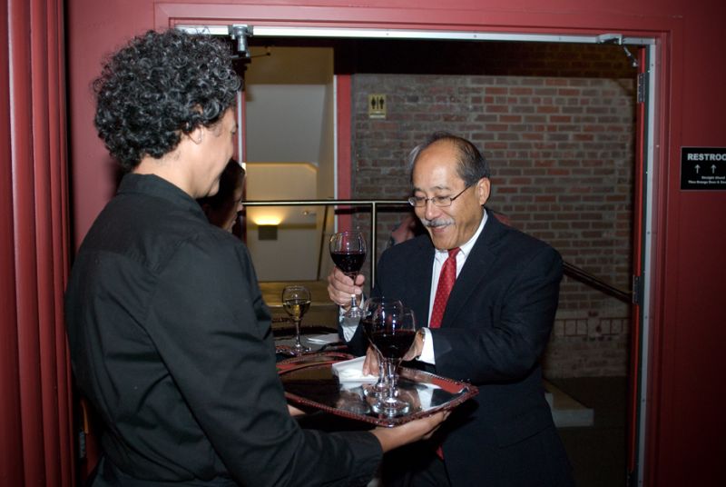 Jeff Wong procures a glass of wine