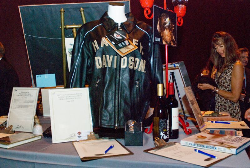 Silent auction items included a 100-year Anniversary Harley Davidson jacket