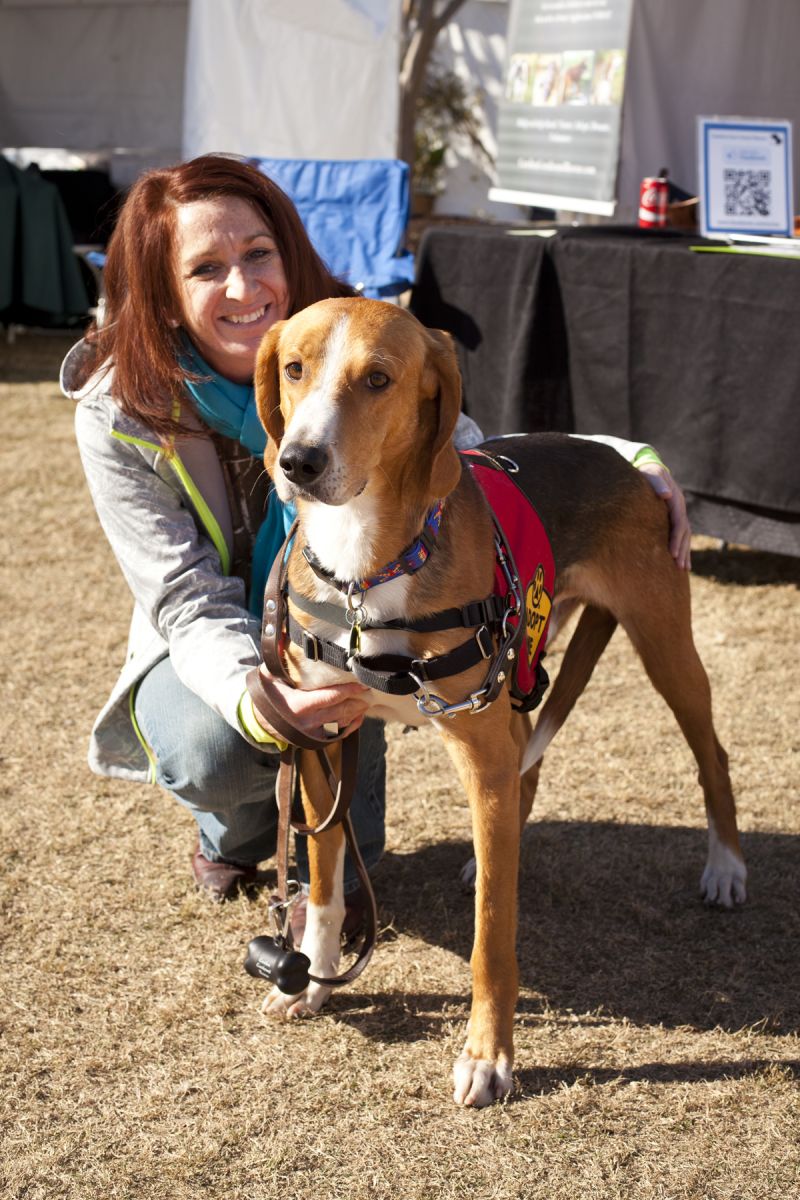 Amanda Hill and Buford from Carolina Coonhound Rescue