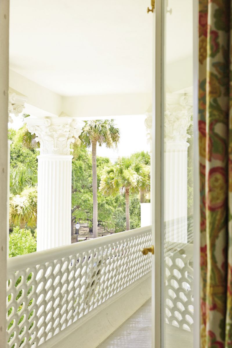 The ironwork screen on the second-floor balcony was repaired and restored, The columns required major repairs as well. The ornate capitals, which were “crumbling to the touch,” according to architect Eddie Fava, were reproduced with traditional methods and plaster to match the originals.