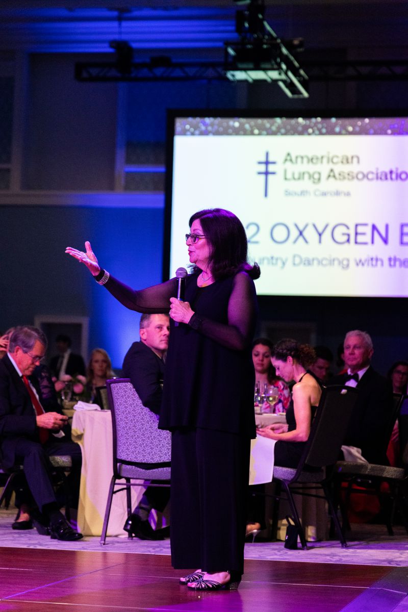Former Oxygen Ball competitor and ALA supporter Anita Zucker addressed the crowd.
