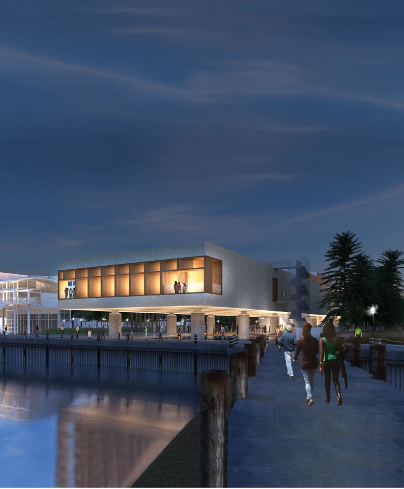 A rendering of the International African American Museum