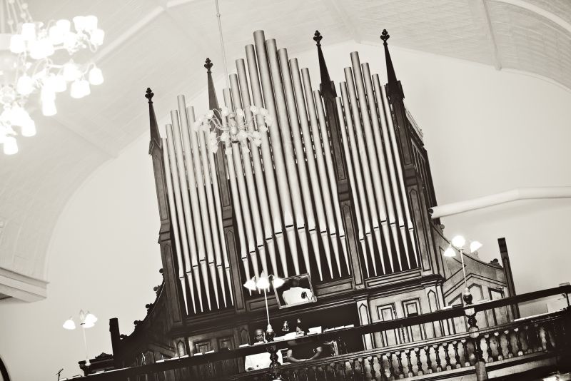 HARMONIOUS TUNES: The church’s grand organ and three soloists provided music for the ceremony.