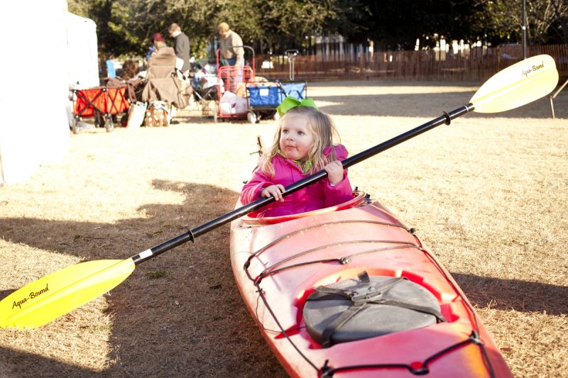 Two-year-old Olivia has found a liking for kayaking