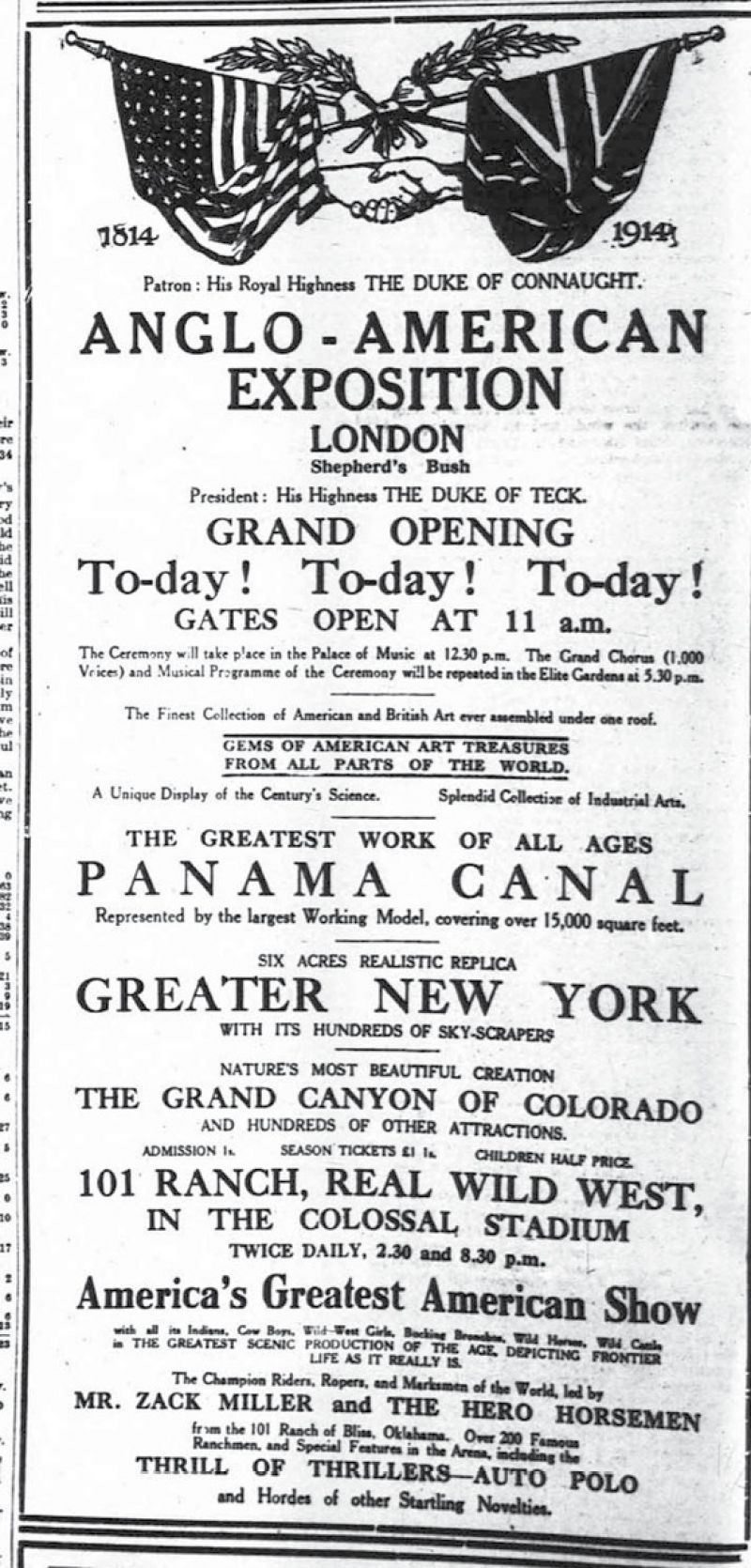 A 1914 ad in The London Times.