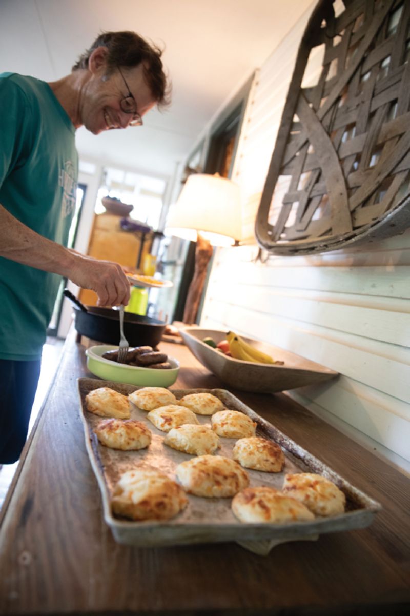 Day 6: Hot biscuits at the Whitehead cabin.