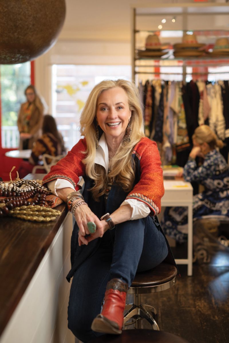 Textile artist-turned-artisan activist and entrepreneur Susan Hull Walker in the King Street studio behind Ibu’s showroom