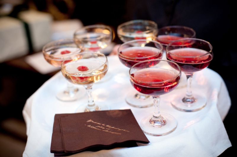 OUI, OUI: Lyndsey, who studied abroad in France for two years, chose for Kir Royales, a French spirit of champagne and raspberry, to be served during cocktail hour.