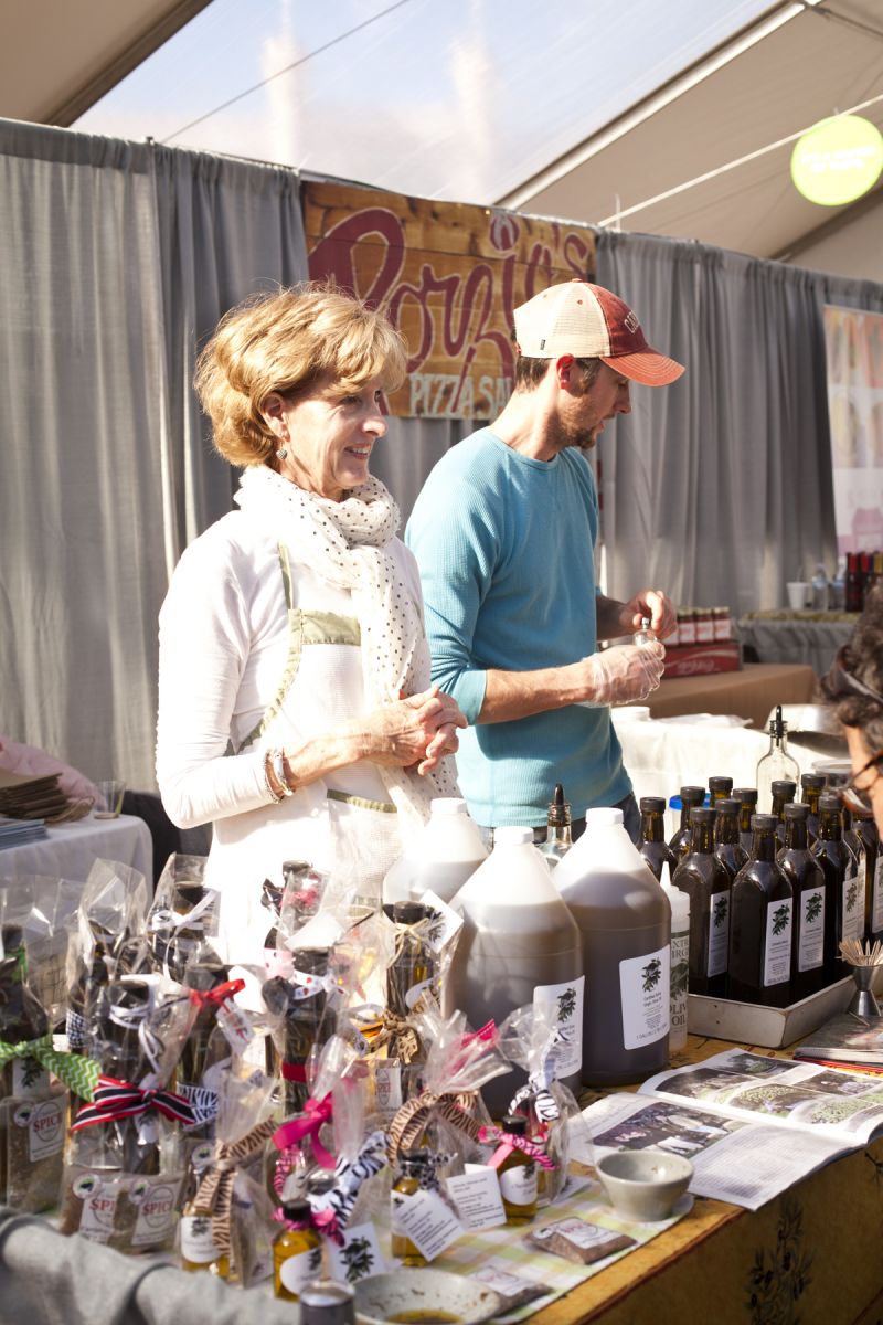 Jeanne DeCamilla and Chris Helton offered homegrown olives and homemade olive oils.