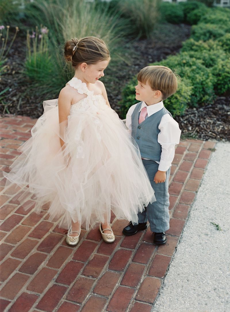 MINI-ME: Five-year-old Avery and her three-year-old brother Tate looked just as snazzy as the bride and groom.