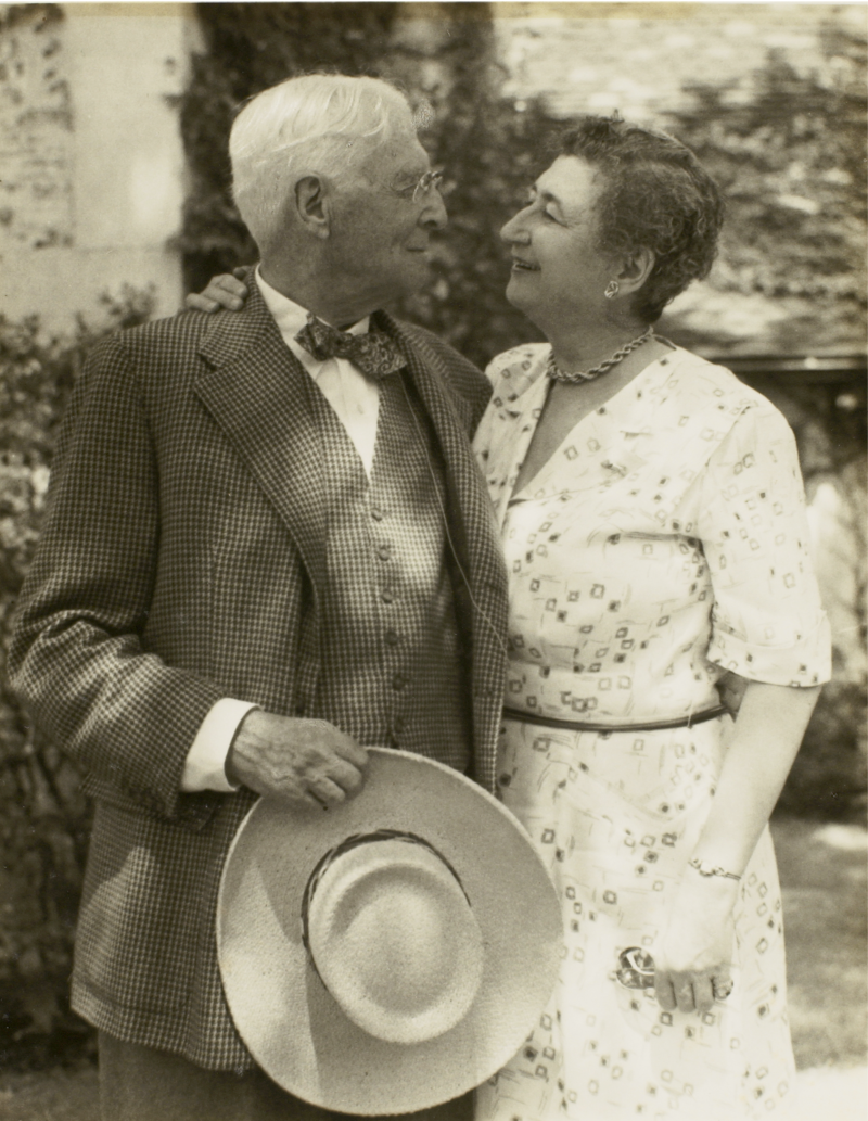 Belle with her father at Hobcaw in 1957, seven years before her death.