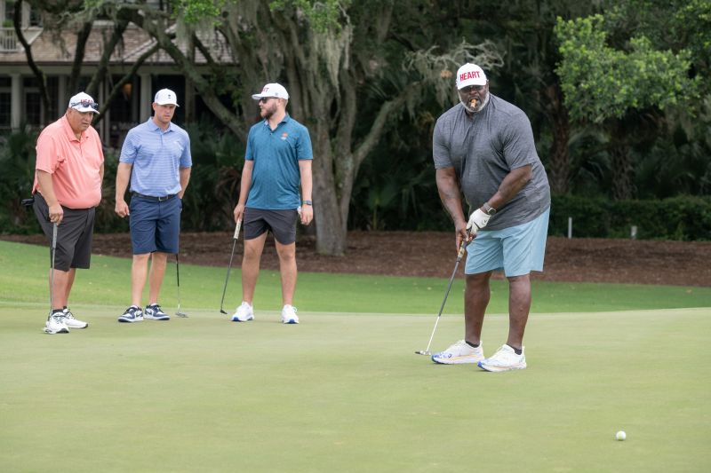 Dan Soto, Patrick DiMarco, Richie Harrington, and Corey Miller competed in the HEARTest Yard Celebrity Classic presented by Lexus.