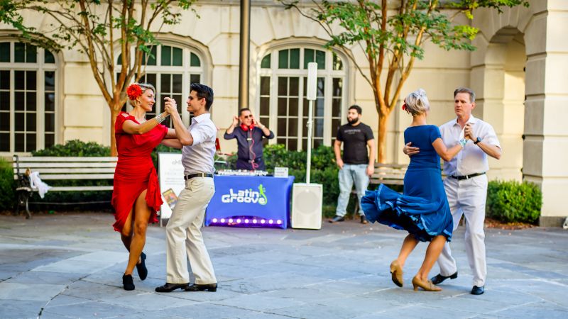 Flamenco dancers greeted guests outside the Gaillard Center for the Applause for Paws Gala.