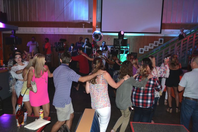 The dance floor was full of energy as a conga line circled around the event in swinging motion.