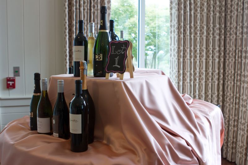 Wines were set up around the room for tastings.