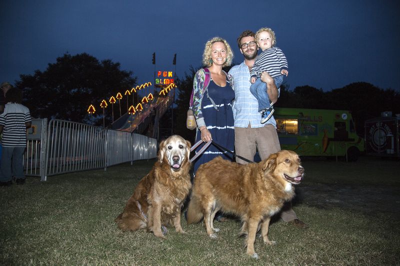 The Dunn family with sweet dogs, Lily and Stella, had a fun evening at the festival.