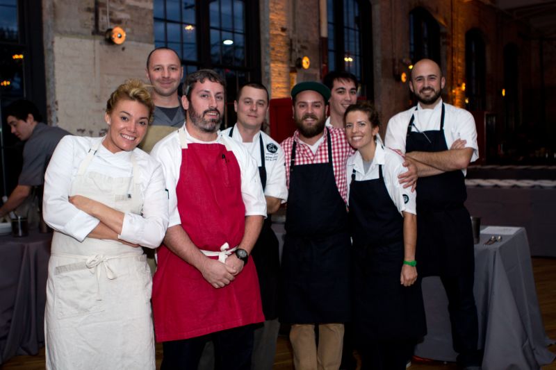 The Radcliffeborough group included Chelsea Hagner and Ben McLean of Leon’s, Nate Whiting of 492, Michael Clucas of FISH, and Josh Keeler, Kat Christenson, and Ian Miller of Two Boroughs Larder