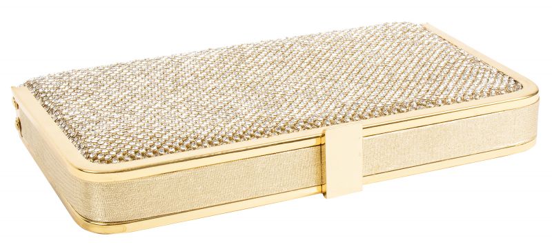 Rhinestone clutch, $128 at Out of Hand