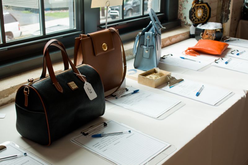 Bags by Dooney &amp; Bourke, Bulgari, Vintage Whiting &amp; Davis Co., Mondani, Brahmin, and GiGi New York were some of the many handbags up for auction.