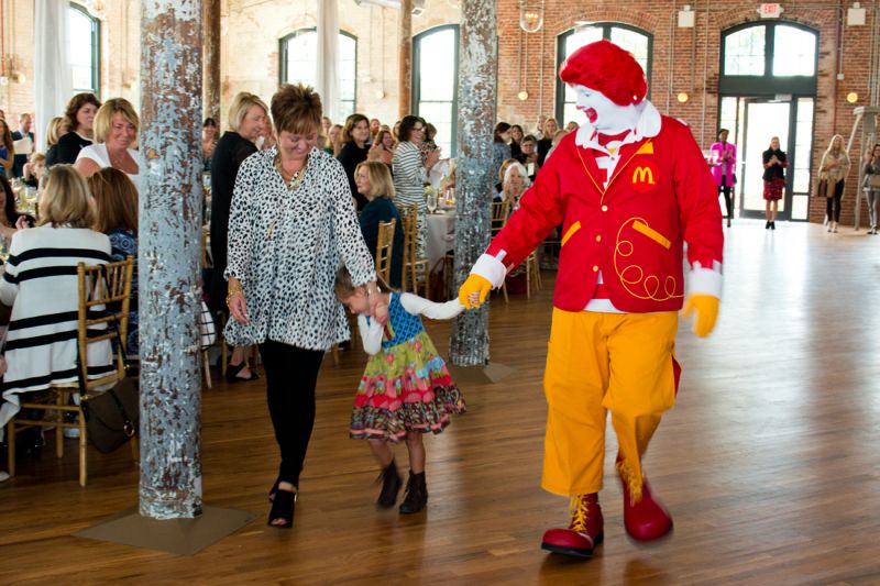The event benefitted the Ronald McDonald House and Ronald stopped by to say hello to attendees.