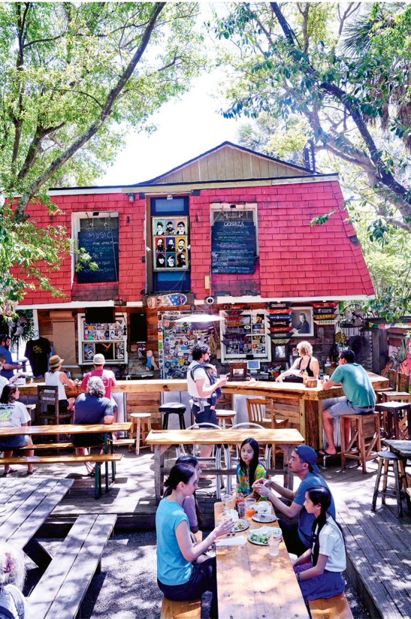 Chico Feo’s tacos, tree canopy, and laid-back island vibe draw a steady stream of regulars and visitors.