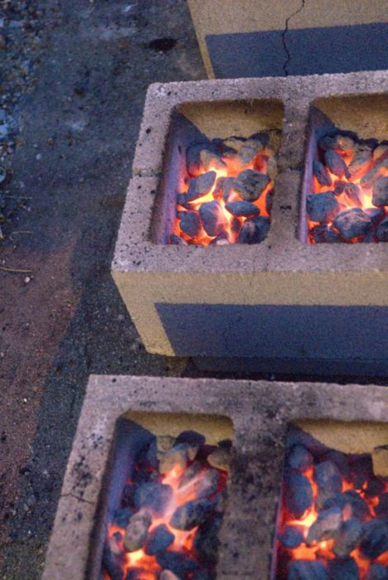 Cinderblock ovens used by Guerilla Cuisine