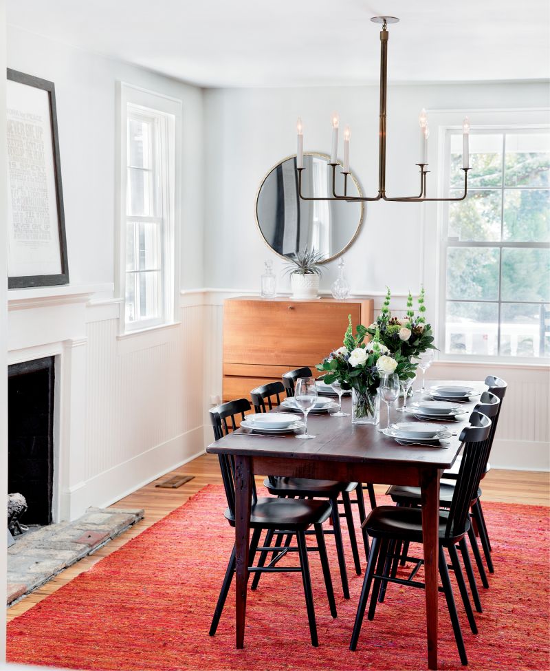 serving well: Aside from the addition of some period-sensitive beadboard, the dining room retains much of its centuries-old character.