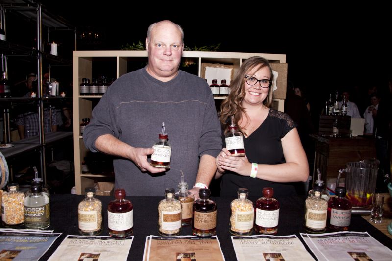 Hudson Whiskey had different types of whiskey and bourbon available for sampling.
