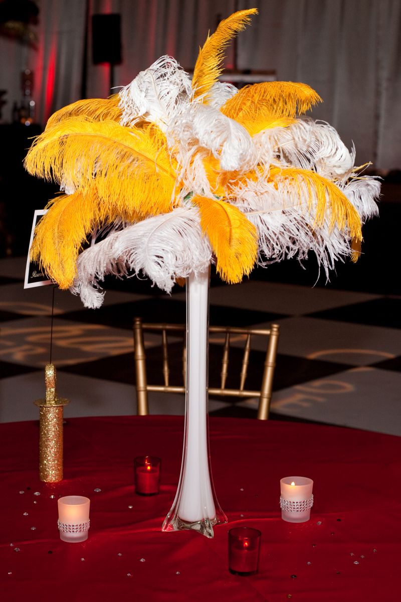 Parisian-inspired centerpieces graced the tables.