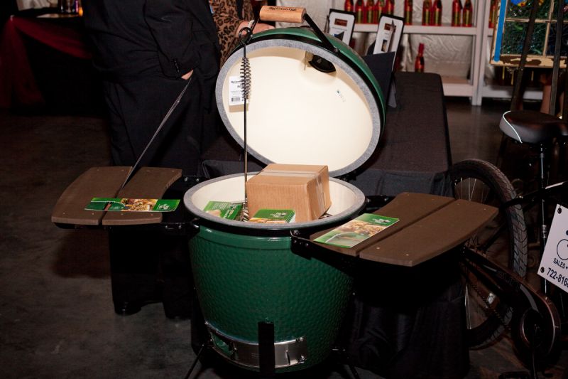 A Big Green Egg grill was on the auction block.