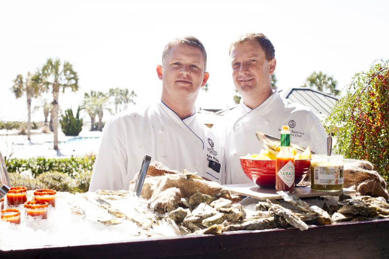 Chef Ryley McGillis of The Sanctuary Hotel and Chef Brendon Bashford of Jasmine Porch manned the oyster bar.