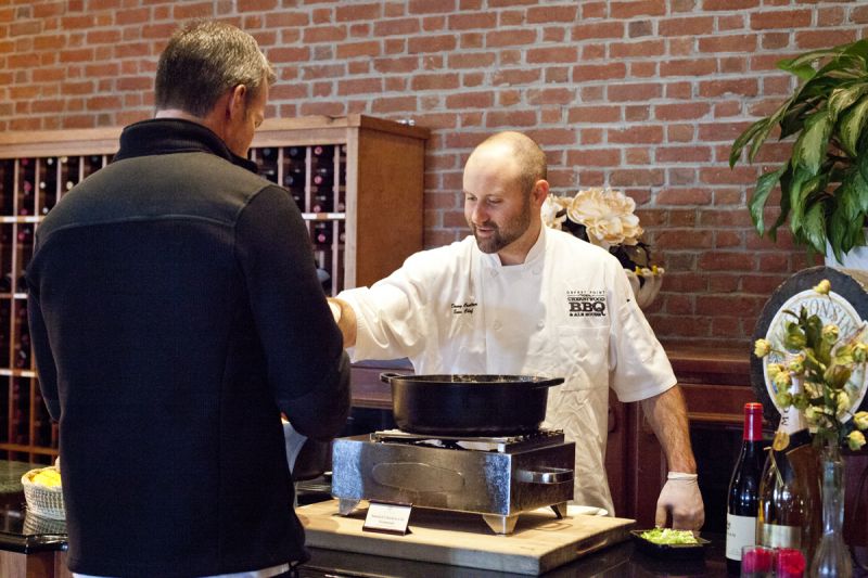 Chef Danny Coulter ladled up &quot;Smoked Chicken a la Normande.&quot;