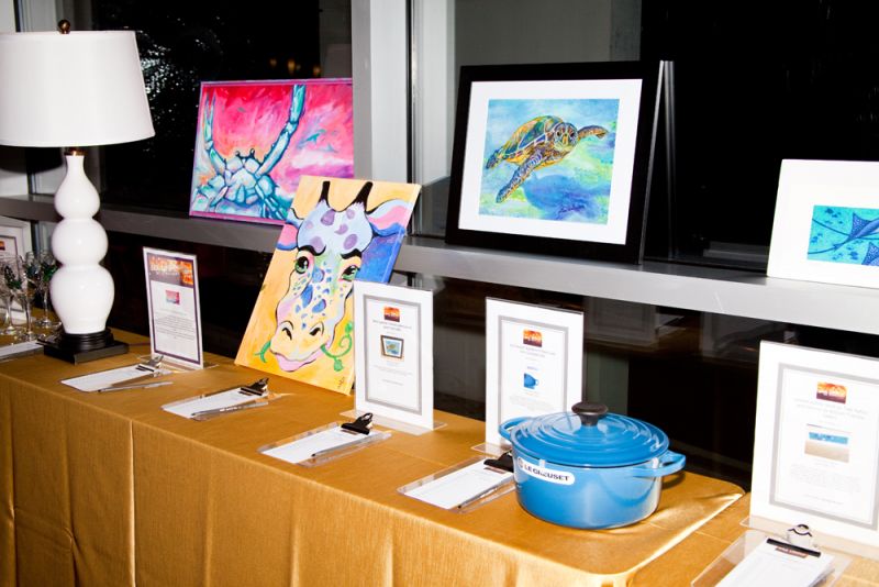 Artwork on display for the live auction