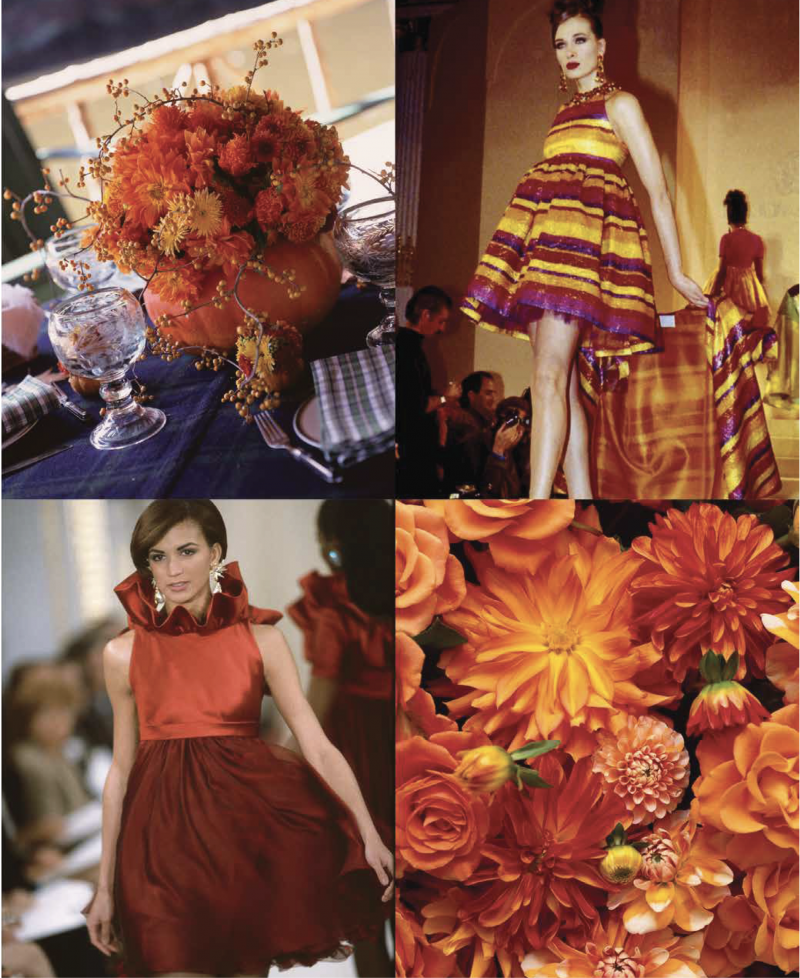 Whether arranging models and apparel for the runway, or her beloved flowers for a lavish bouquet (as featured in Design &amp; Style), Roehm bows to Mother Nature, “the ultimate arbiter of style—you never see a color combination in the natural world that doesn’t work,” she writes.