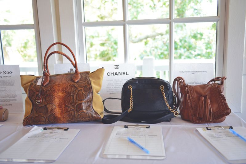 A large Sofia tote bag, a vintage Chanel, and a gently used leather crossbody bag