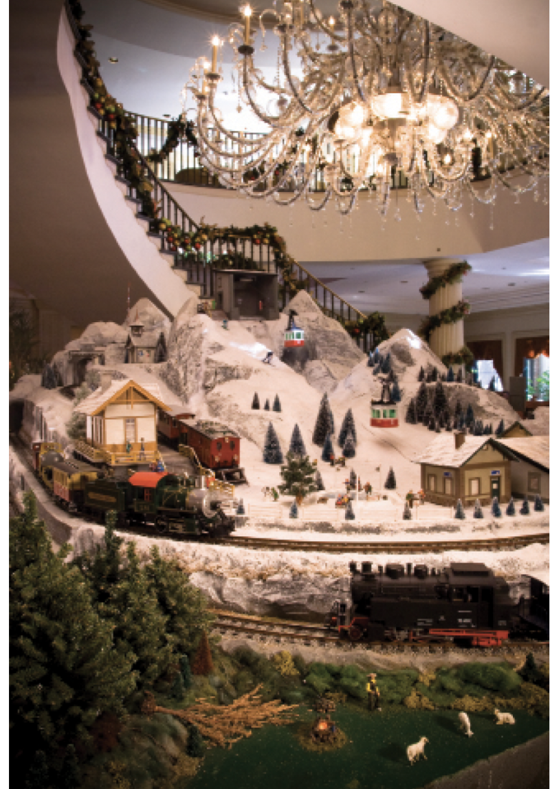 Charleston Place’s beloved holiday train scene will once again take over the lobby, plus there’s talk of new “jaw-dropping” decor as well as a few surprises.