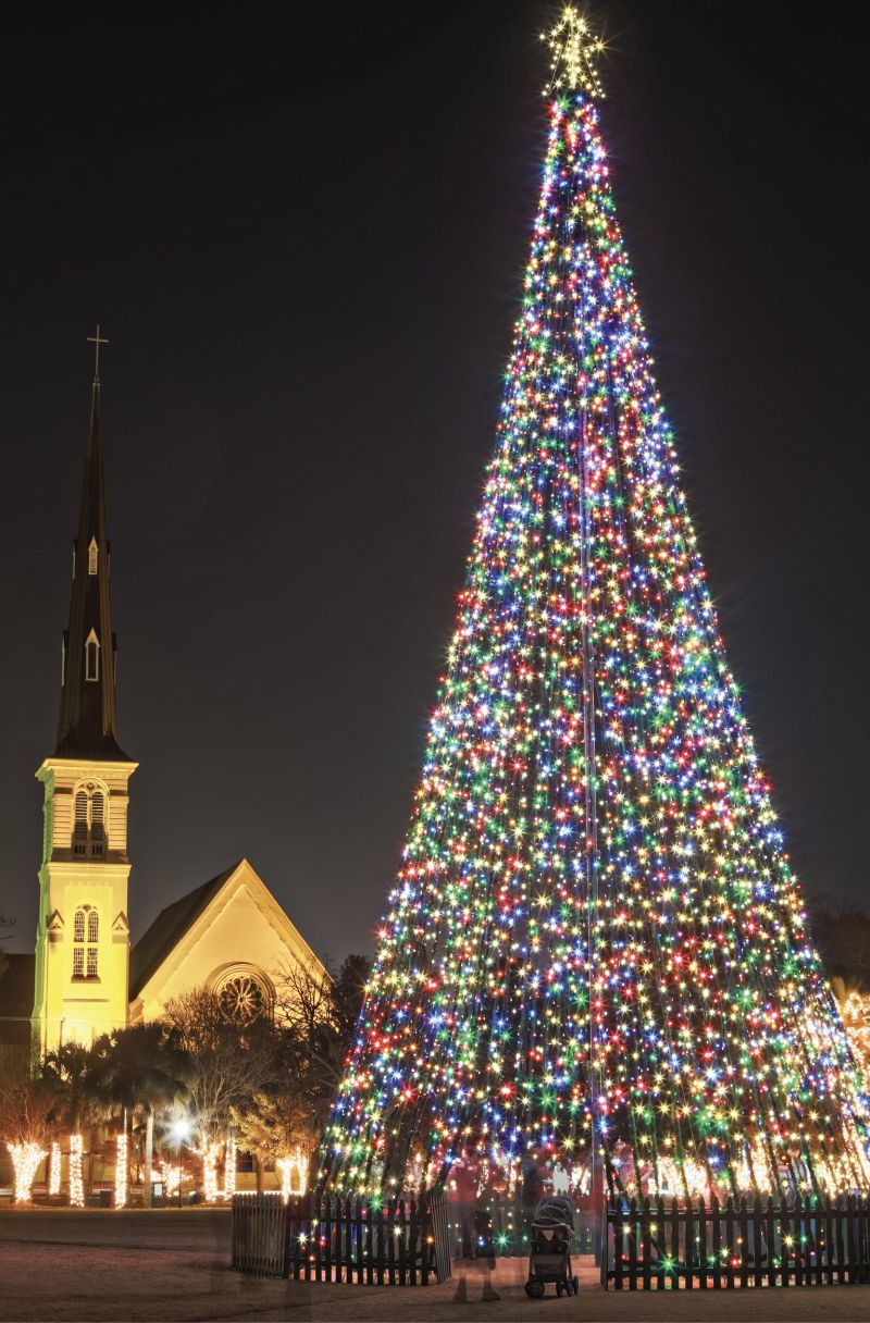 Illuminating Events: On December 2, a new trio of Christmas trees will be lit in Marion Square, helping to jump-start the Illumination Charleston weekend (illuminationcharleston.com). Also look for even more lights and holiday baskets from Line Street to Broad, lighted palmettoes at the Four Corners of Law, and giveaways linked to new “JOY” signs placed at Marion Square, The Cistern Yard, the Visitor Center, and South Carolina Aquarium.