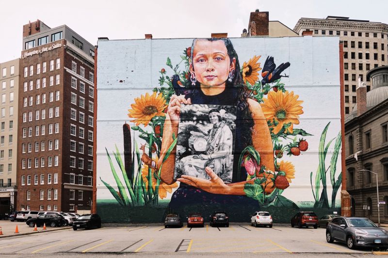 Public art in Providence includes Still Here, a massive mural completed in 2018 by Baltimore-based muralist and street artist Gaia “to inspire and celebrate the resilience of Indigenous people.” Find a public art walking tour at artculturetourism.com/public-art-tour.