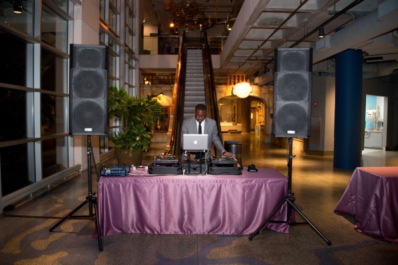 DJ R Dot brought up the party vibe as guests made their way into the after party .