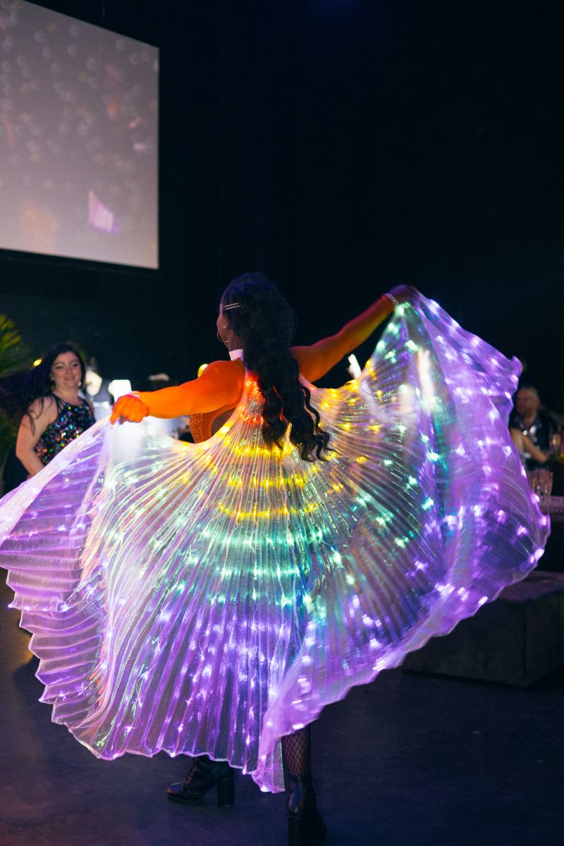 Members of Dance Lab twirled in illuminated skirts.