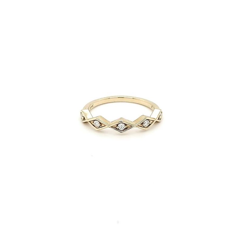 Gold Creations “The Geometric” 14K yellow-gold and diamond stackable ring, $750 at Gold Creations
