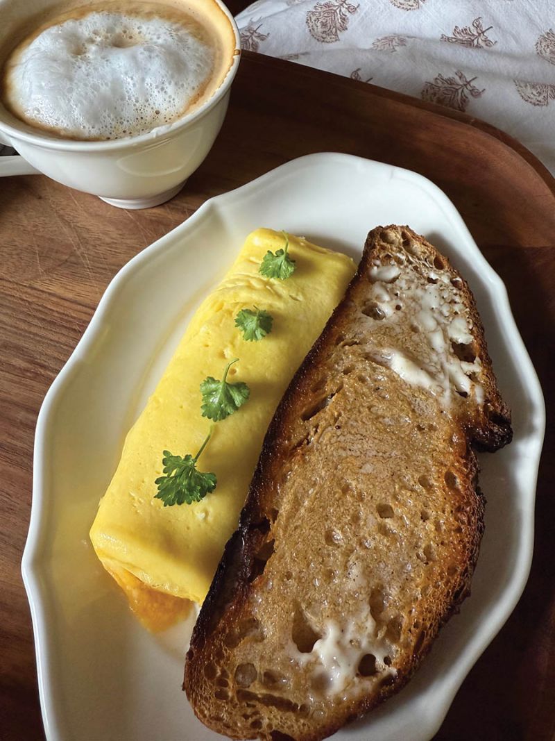 Eggceptional: “I’m the omelet king of my house. I make everybody a three-egg fatty in the morning using my Hestan nine-inch nonstick pan.”