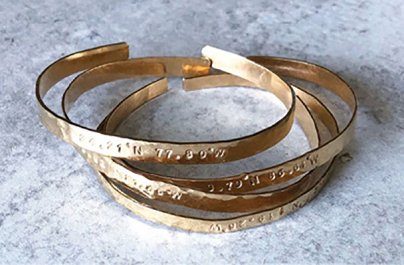 Special Stack: “A few years ago, I started having Dee Ruel Jewelry make me bracelets with the coordinates of special places I love to visit. Every time I wear them, I feel connected to the memories.”