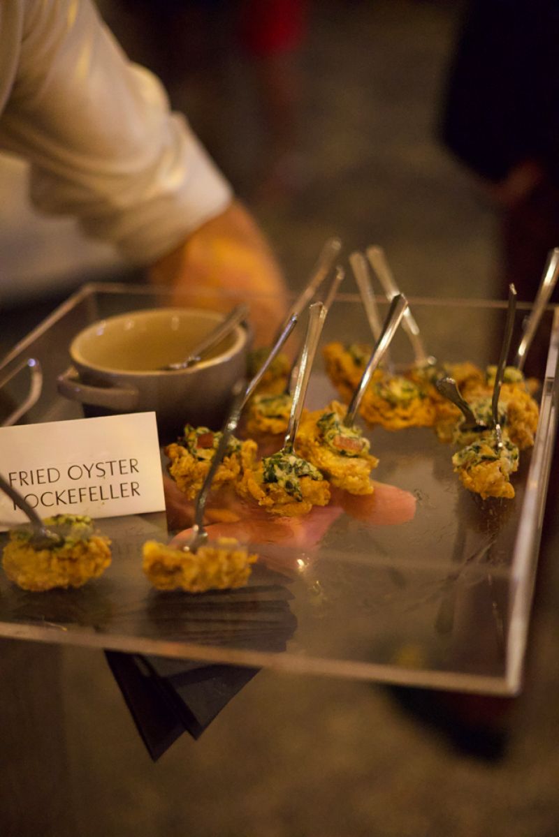Fried oysters Rockefeller by Harvest Catering