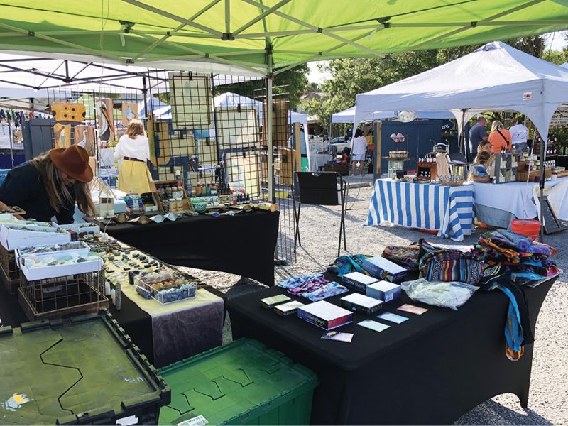 Every Wednesday from 5 to 9 p.m. local artisans descend upon the parking lot of The Washout restaurant to sell their wares, such as handmade soaps, jewelry, and paintings.