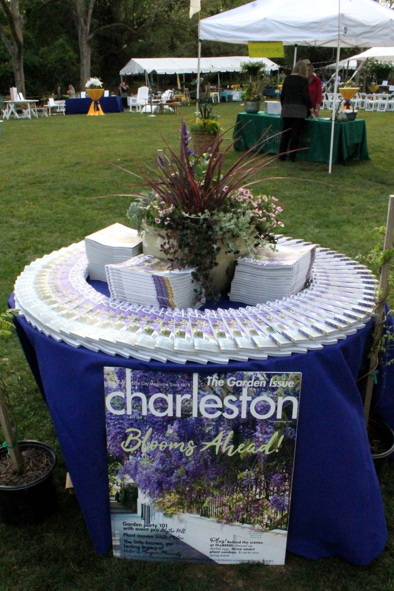 The Charleston magazine table featured the April Garden Issue.