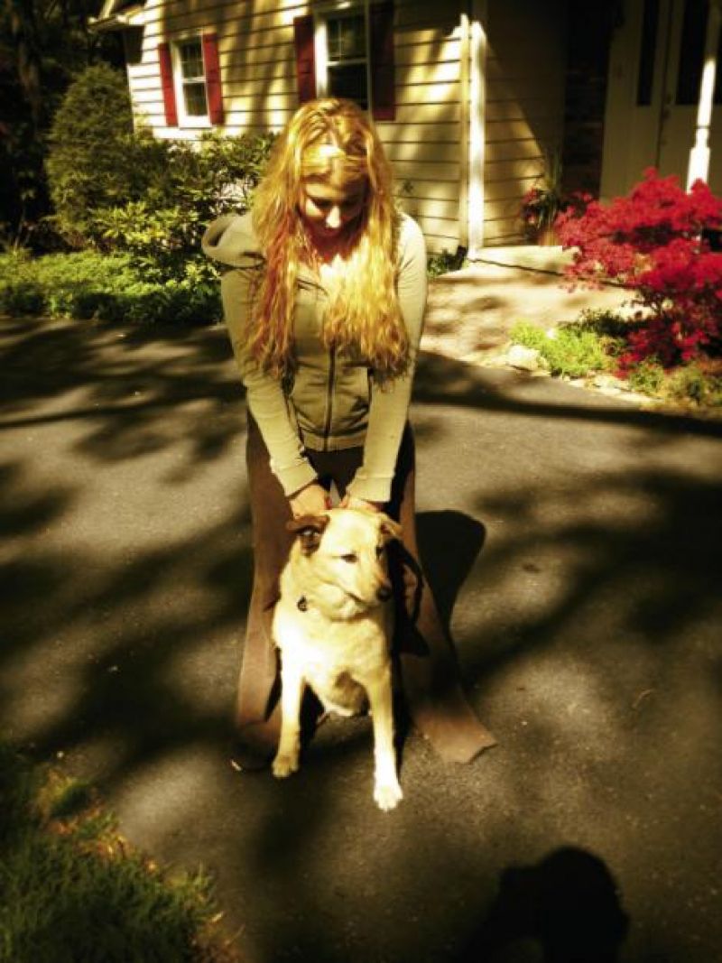Family Ties: With her dog, Leon.
