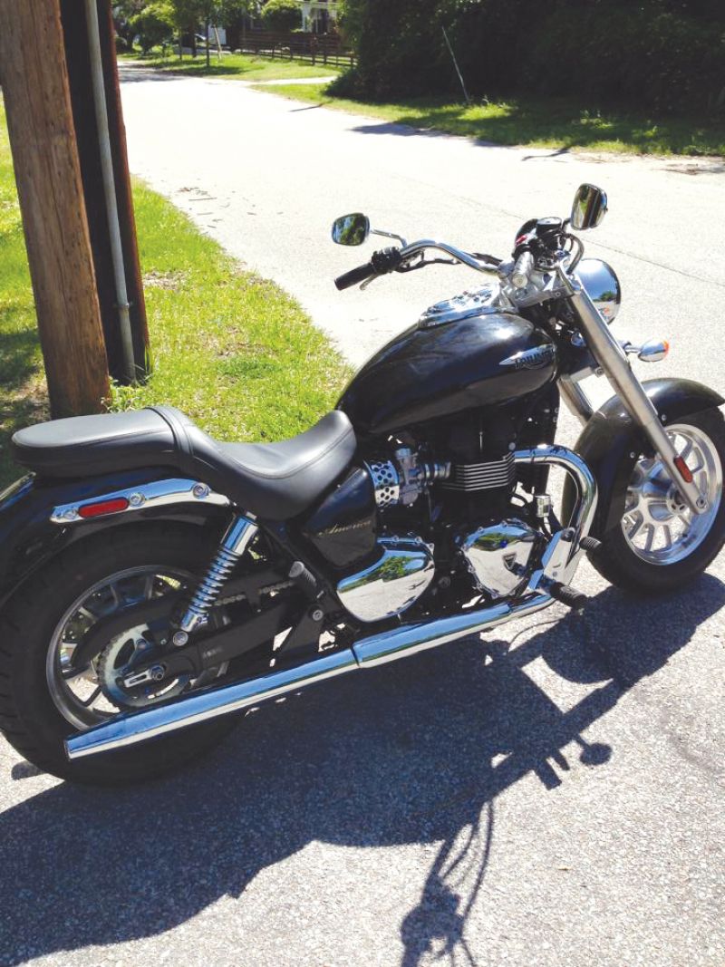 Let It Ride: Off-duty, Palmer unwinds on his Triumph cycle, found at American Biker in Ladson. Price upon request, americanbiker.biz