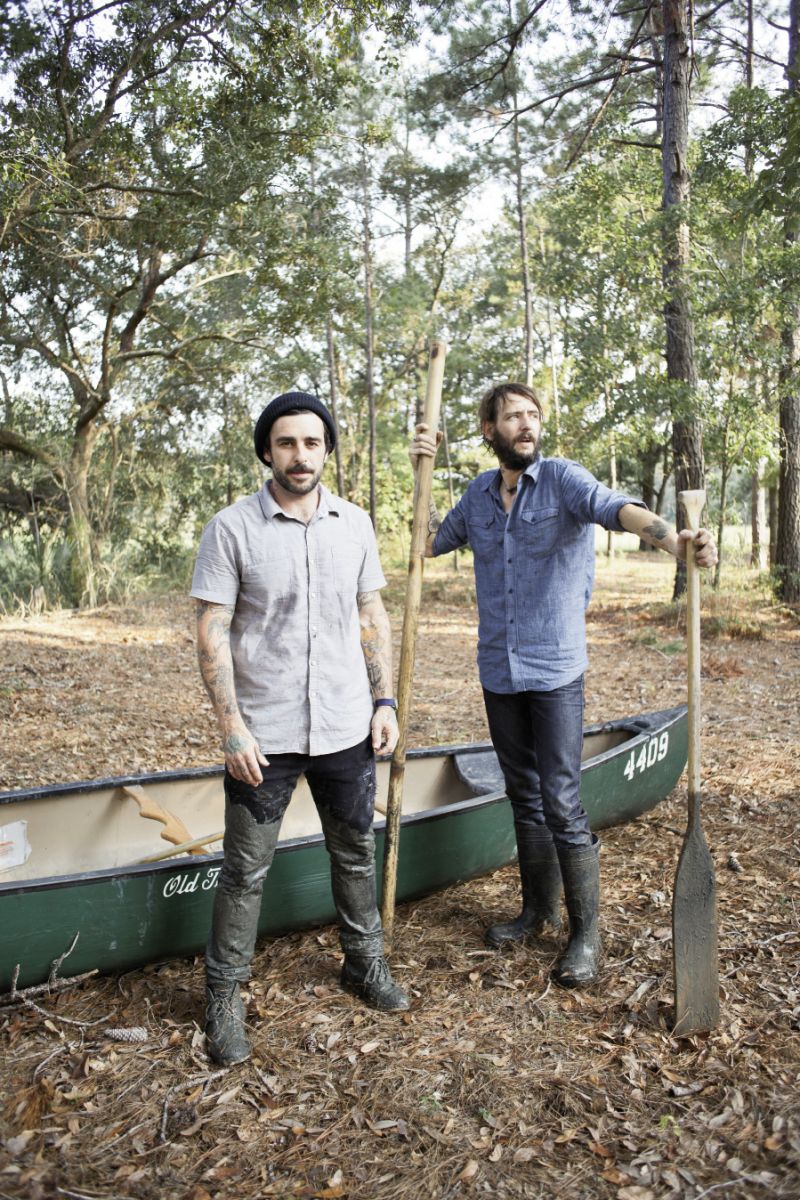 Barrett and Bridwell during some rare free time, post pluff mud run in a Mount Pleasant marsh